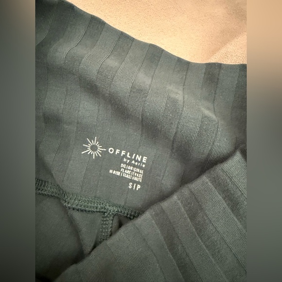 AERIE | Offline Ribbed Green Flare Leggings | Size S - Picture 8 of 8